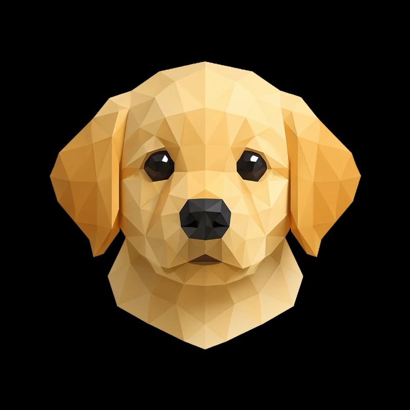 Chiot Golden retriever mignon - Polygon Dog Design