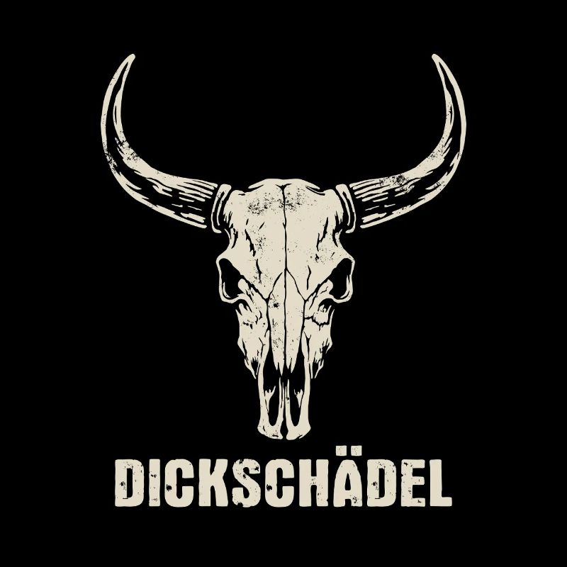 Stierkopf Schädel mit Hörnern - Dickschädel