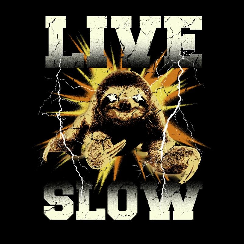 Live Slow Sloth Graphic