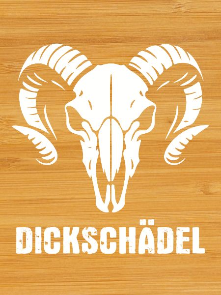 Widderkopf Schädel mit Hörnern - Dickschädel