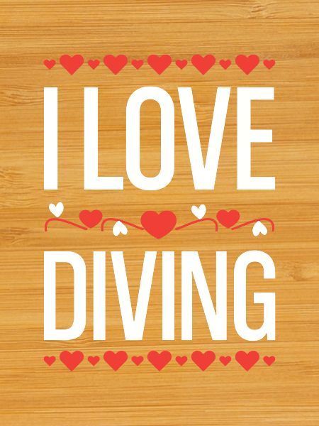 I Love Diving Hearts