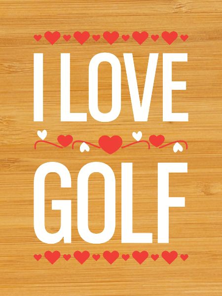 I Love Golf Heart Design