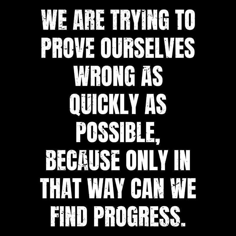 we are trying to prove ourselves wrong as quickly
