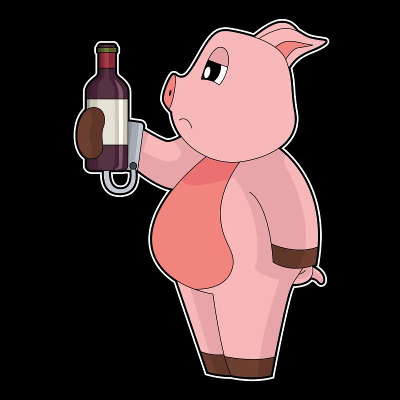 Pork Bottle Red Wine