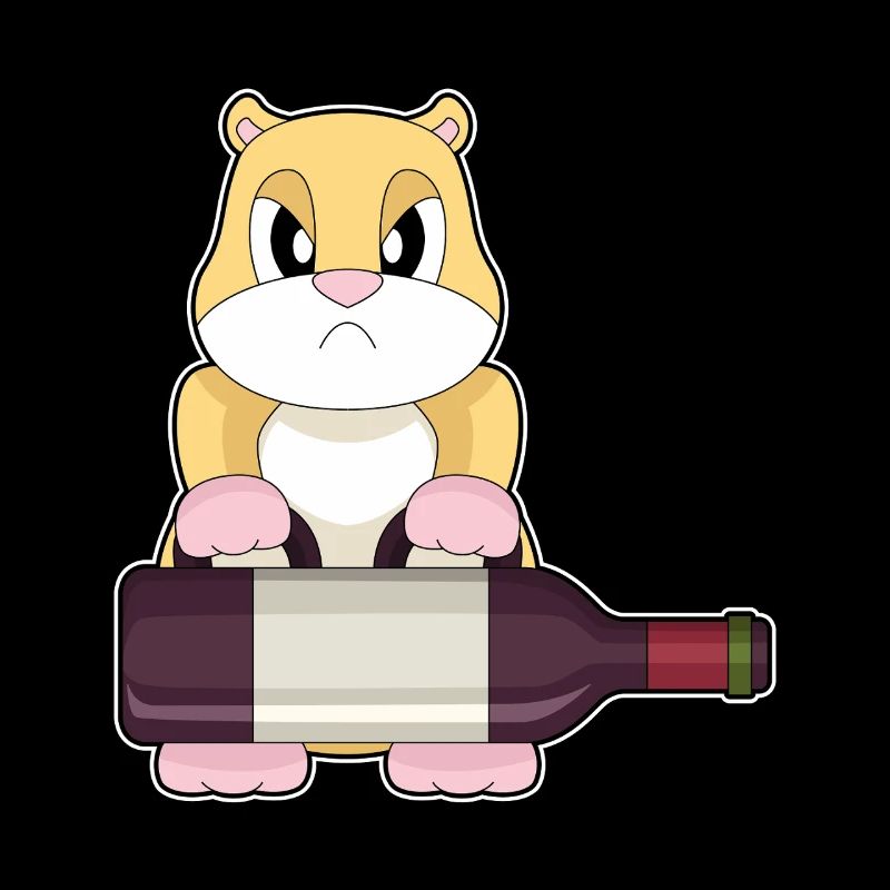 Bouteille de vin rouge pour hamster