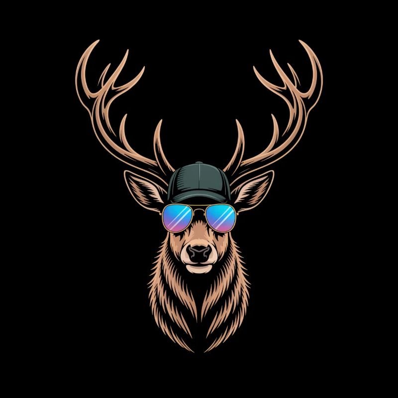 Cooler Hirsch mit Geweih 