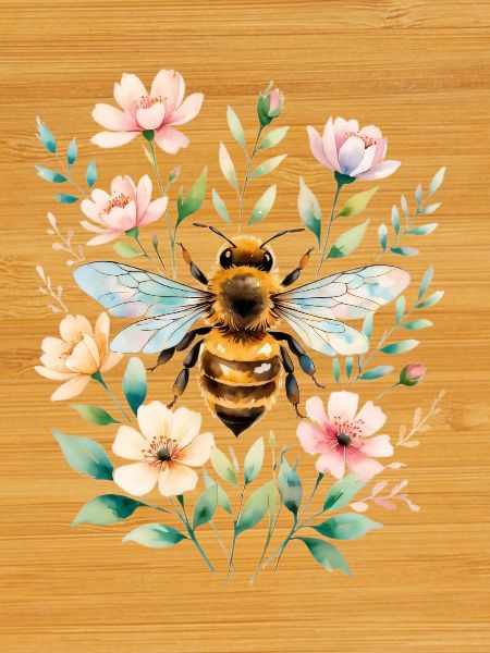 Bee in a flower frame