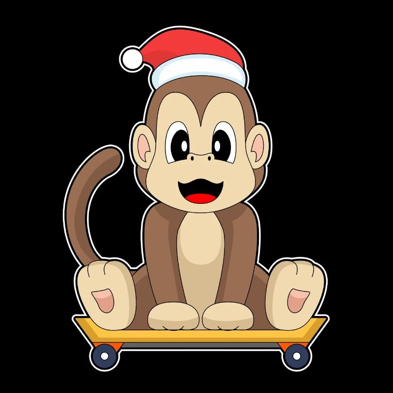 Affe Weihnachten Skateboard