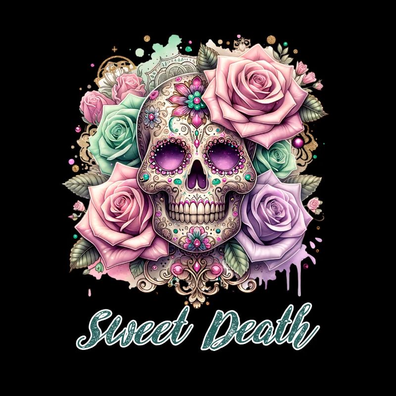 Flowers Skull Beauty Bloom