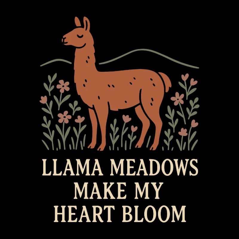 Cottagecore Lama Ästhetisches Süßes Nutztier