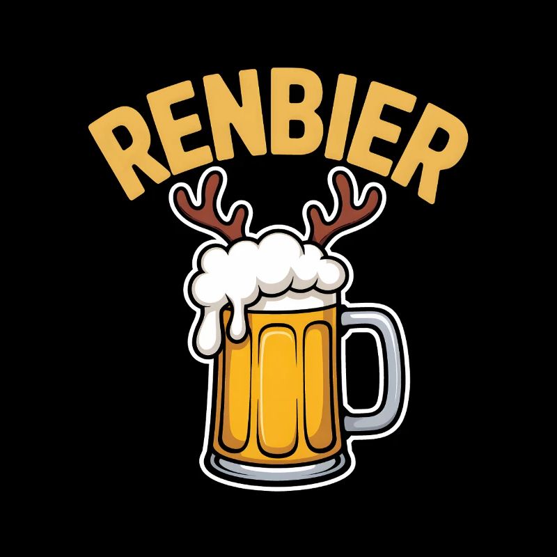 Renbier Krug mit Geweih