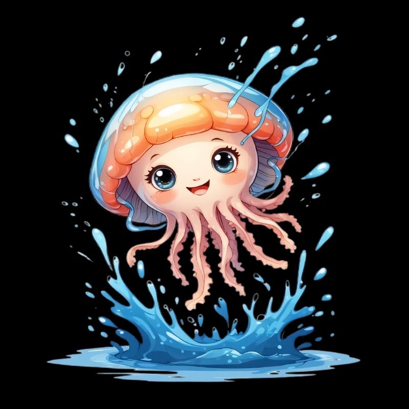 Mignon ami méduse dans le vortex d’eau