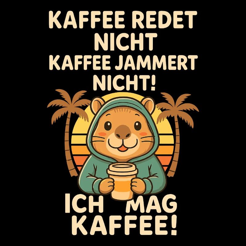 Capybara Kaffee Spruch Sunset