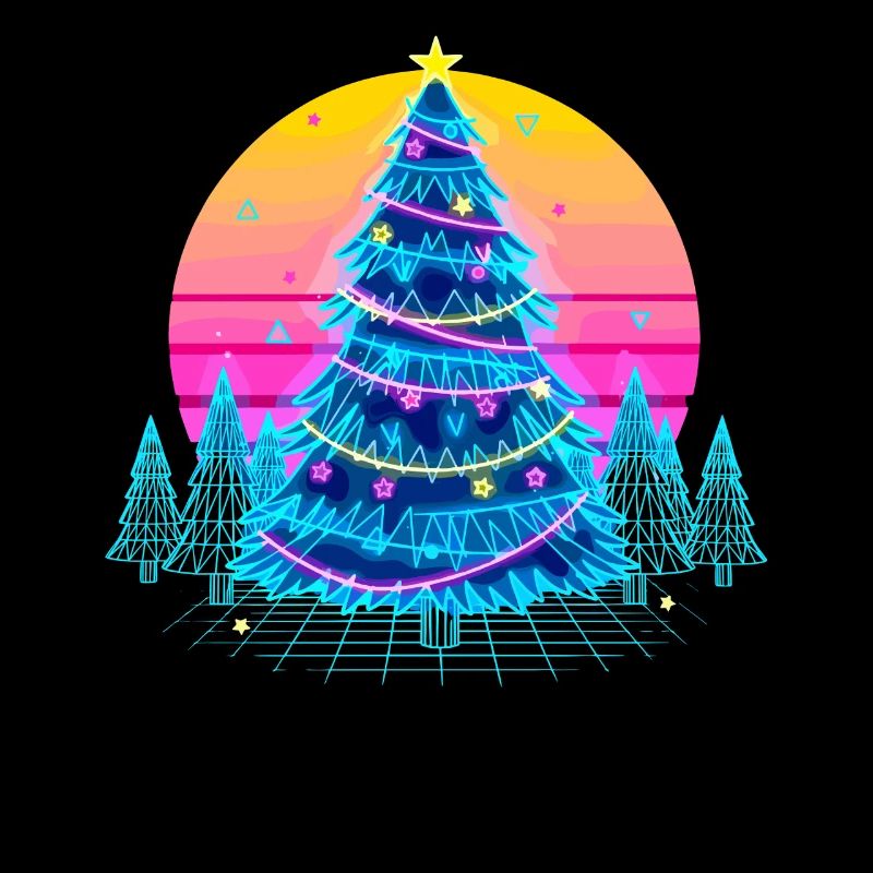 Neon Christmas Tree Sunset