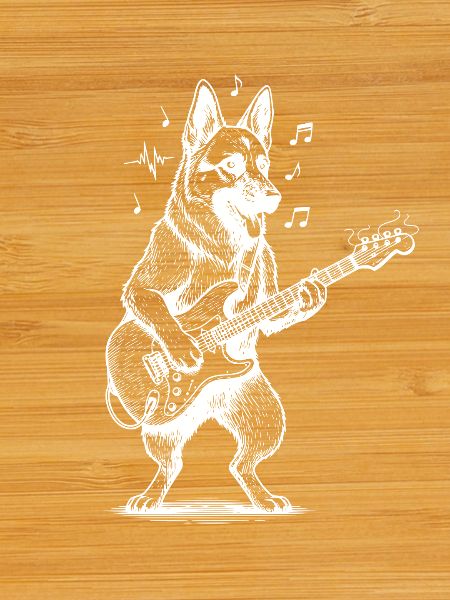 Music German Shepherd Guitarist Dog