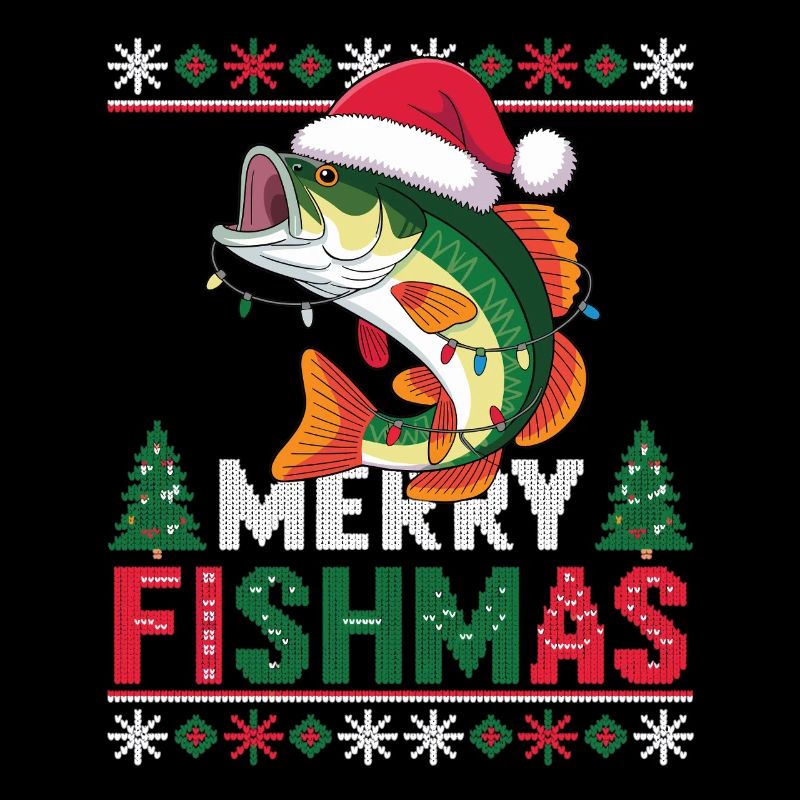 Merry Fishmas Angler Weihnachtsgeschenk Shirt