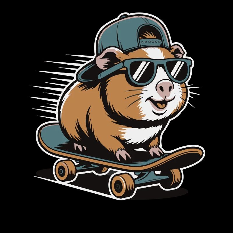 Hamster on skateboard