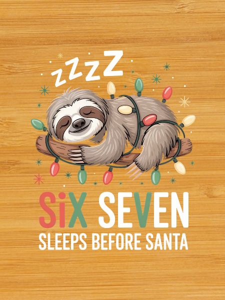 Sleeping sloth with fairy lights