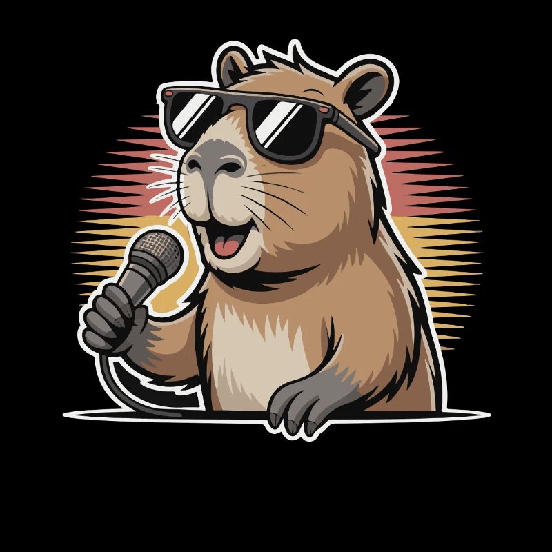 Singer Capybara with sunglasses