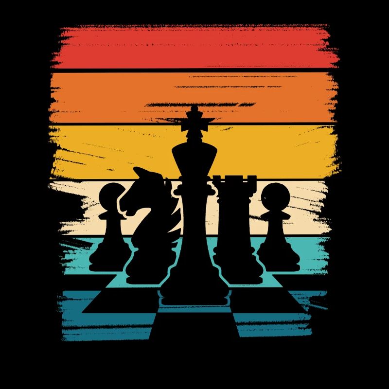 Regenbogen Schachfiguren Silhouette