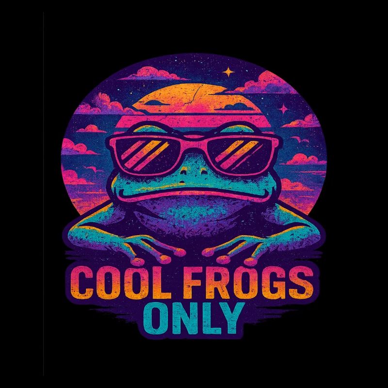 Vaporwave Frosch