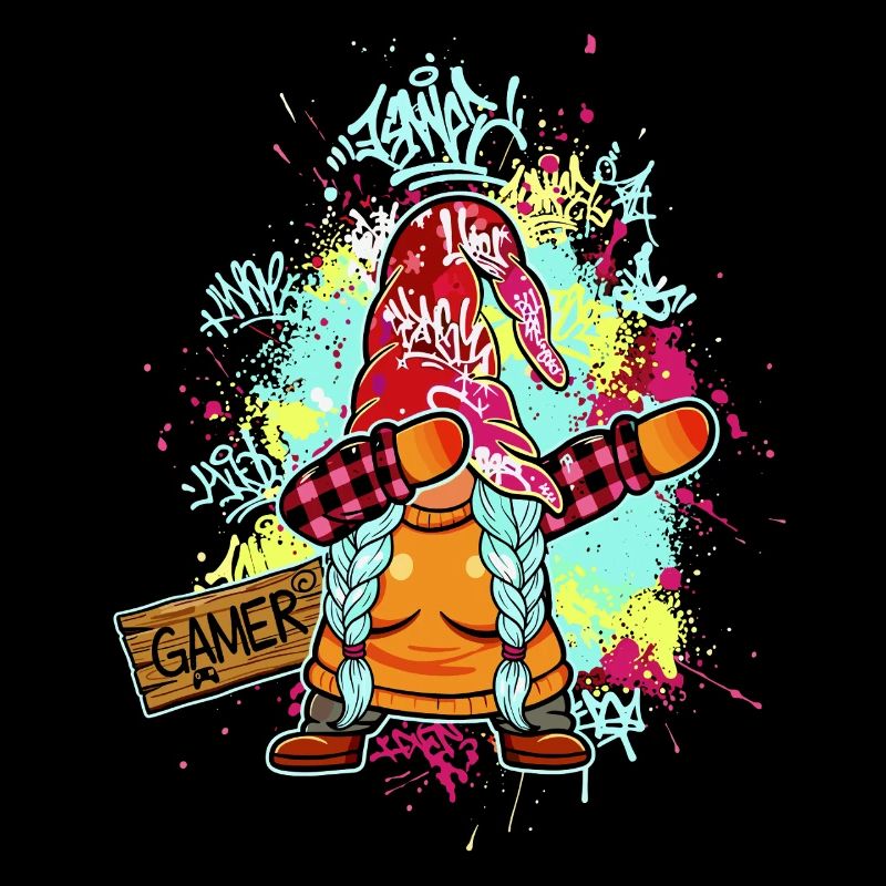 GNOME GAMER Dab Graffiti Joueuse de Noël