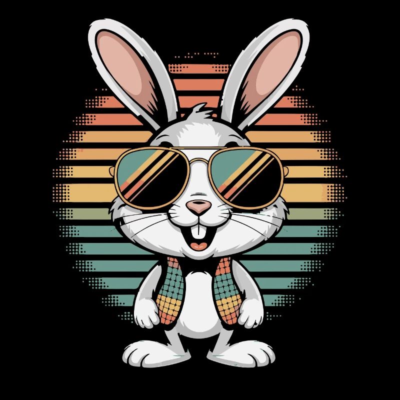 Rainbow Bunny with Sunglasses