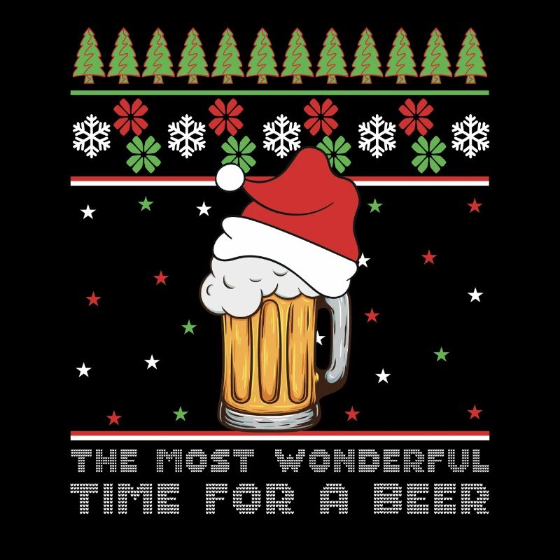Bière de Noël Pull Moche Noël Alcool Apéro Moche