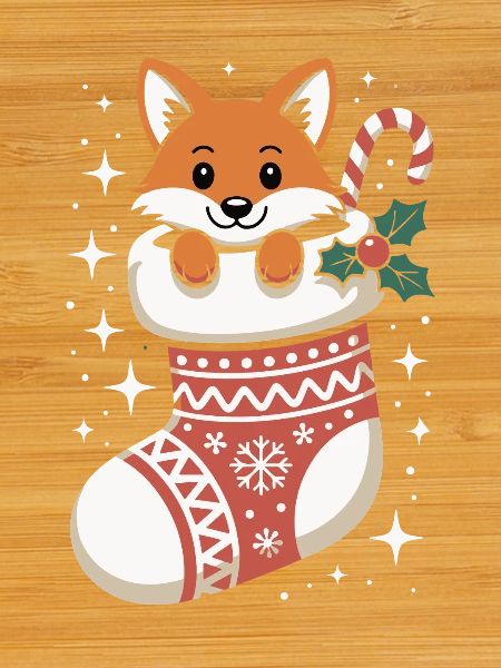 Fox in the Christmas sock