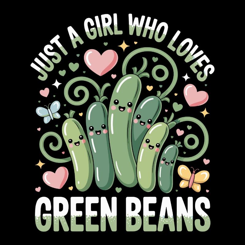 Nur ein Mädchen liebt grüne Bohnen