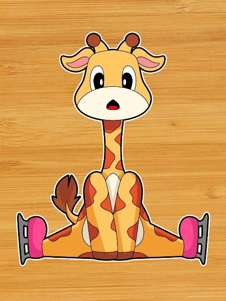 Giraffe Eislaufen Schlittschuhe Wintersport