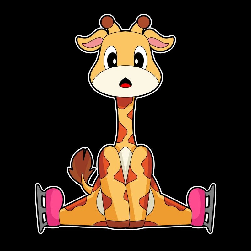 Giraffe Eislaufen Schlittschuhe Wintersport