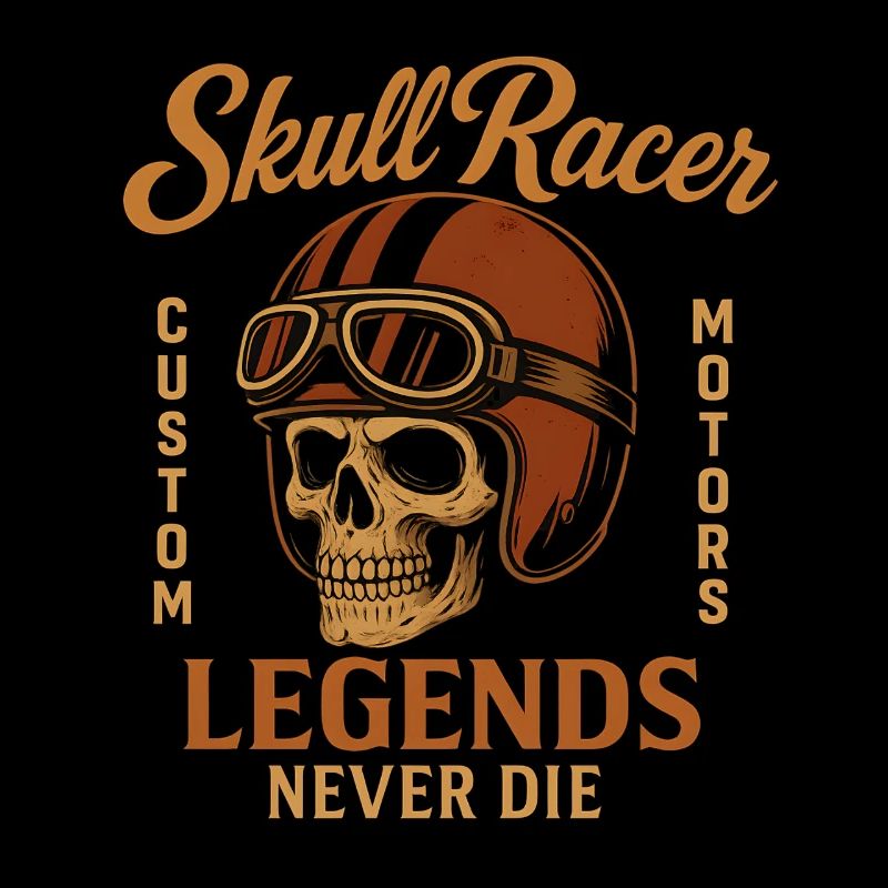 Conception vintage de la moto Skull Racer