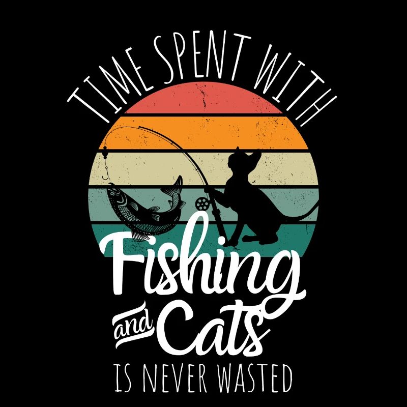 Fishing & Cats – Retro Freizeitdesign