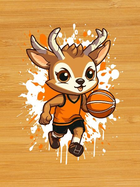 Basketball deer in sprint