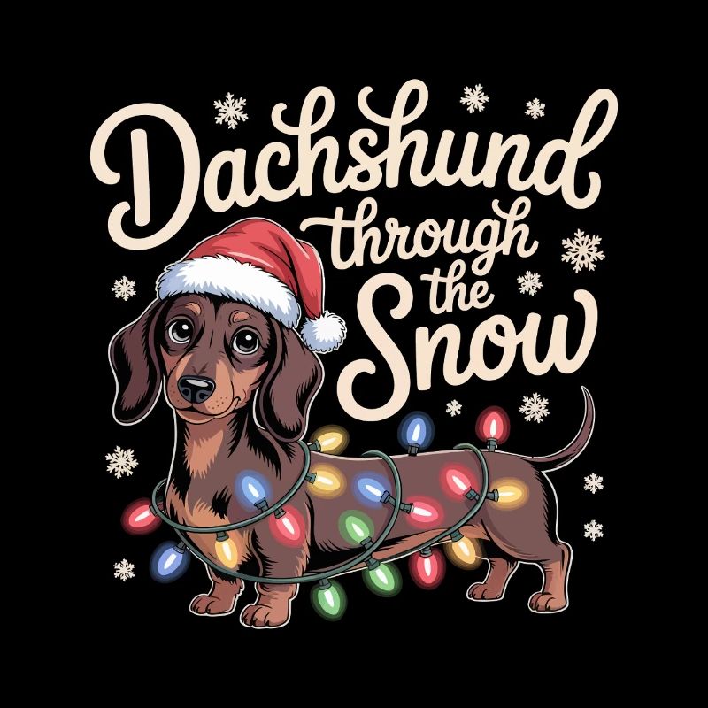 Weihnachtsdackel durch den Schnee