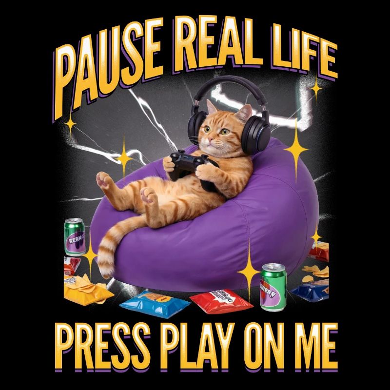 Funny Gaming Gamer Cat