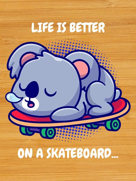 Koala en skateboard