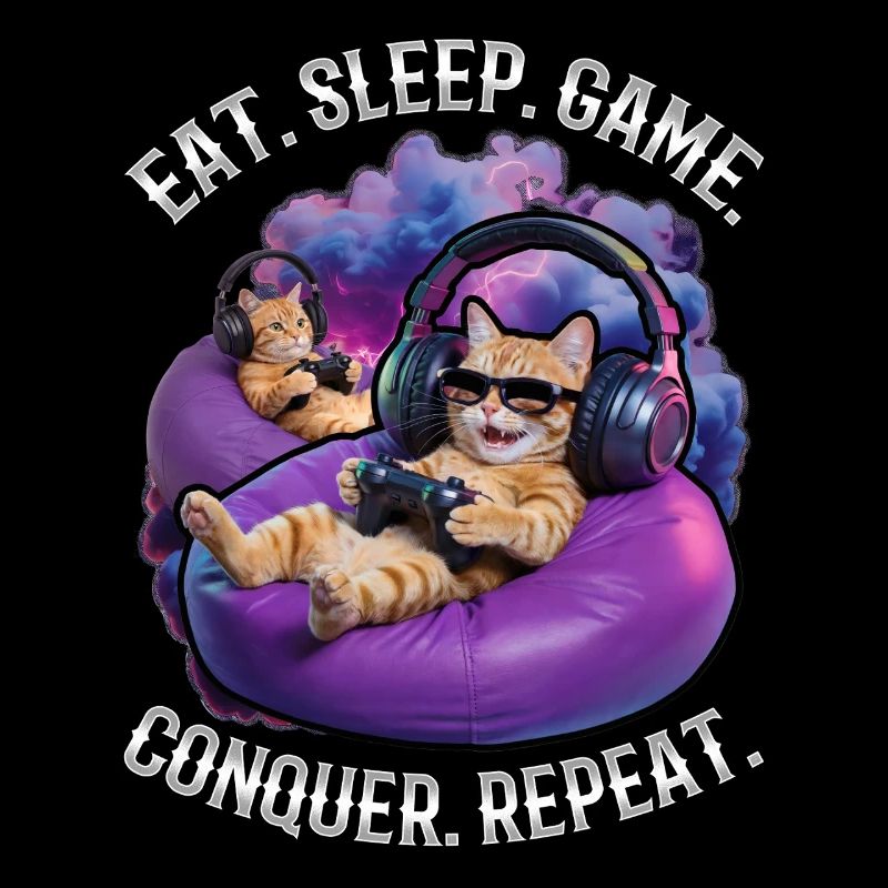 Chat gamer drôle