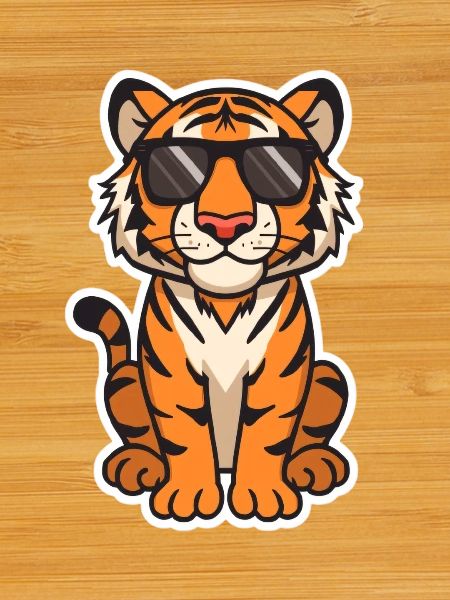 Tiger illustration with sunglasses