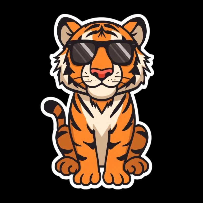 Tiger Illustration mit Sonnenbrille