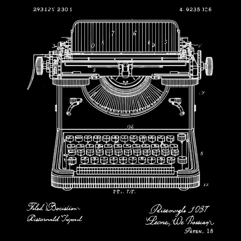 Plan de machine à écrire vintage