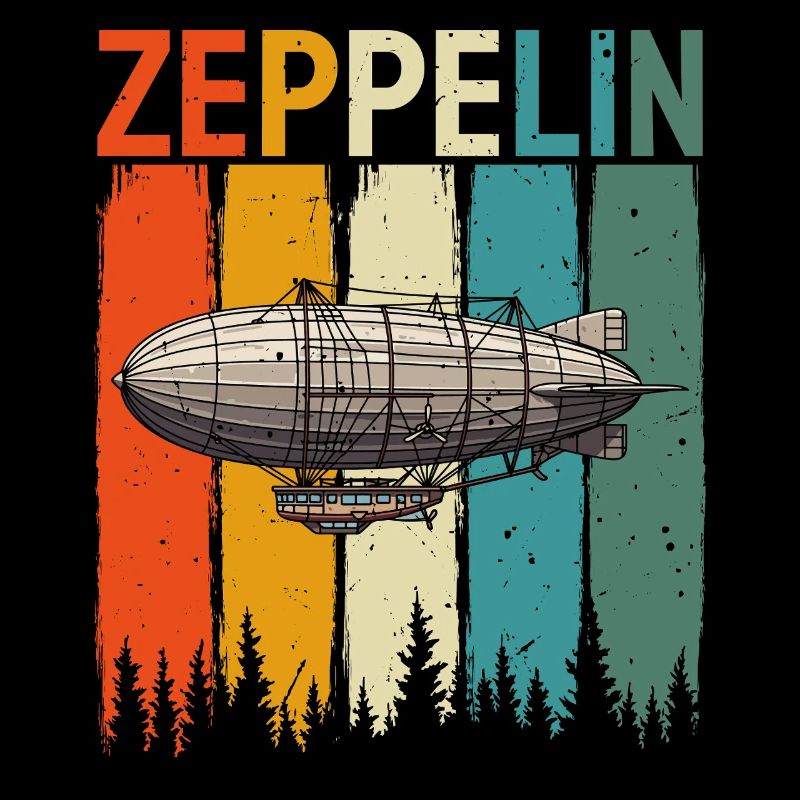 Style Rock Vintage Rétro Zeppelin Dirigeable