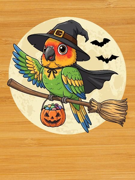 Cute Parrot Witch Halloween