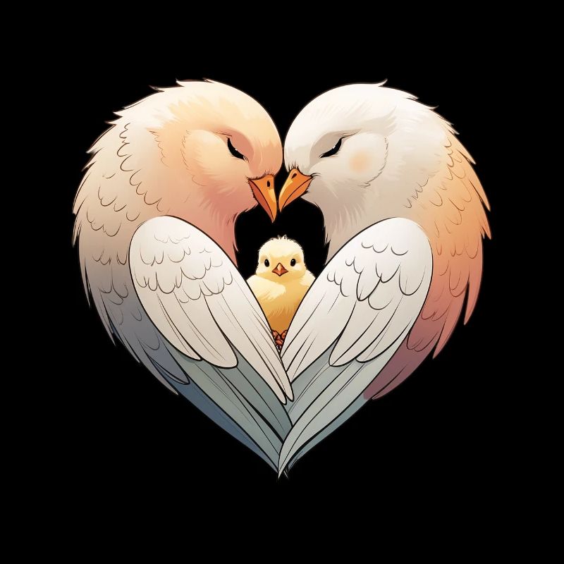 Duehjerte: Forældre Duekærlighed