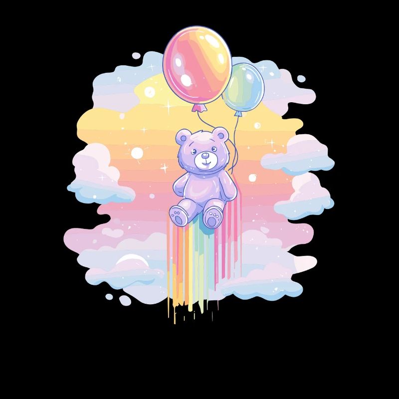 Pastel Bear Balloon Flight