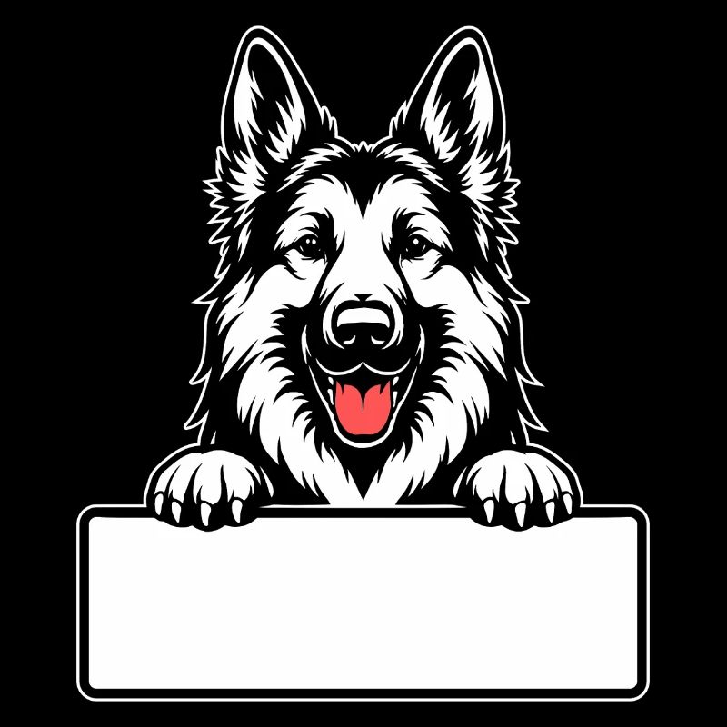 German Shepherd with Name Tag