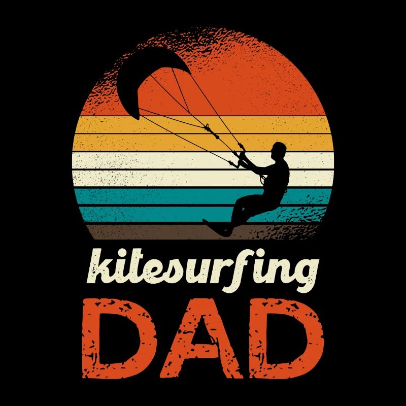 Kitesurfing Dad Retro Logo