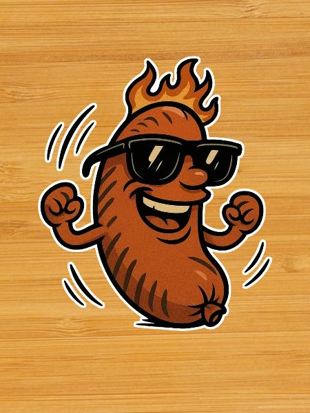 Bratwurst mit Sonnebrille