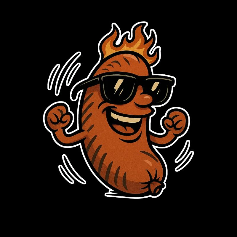 Bratwurst mit Sonnebrille